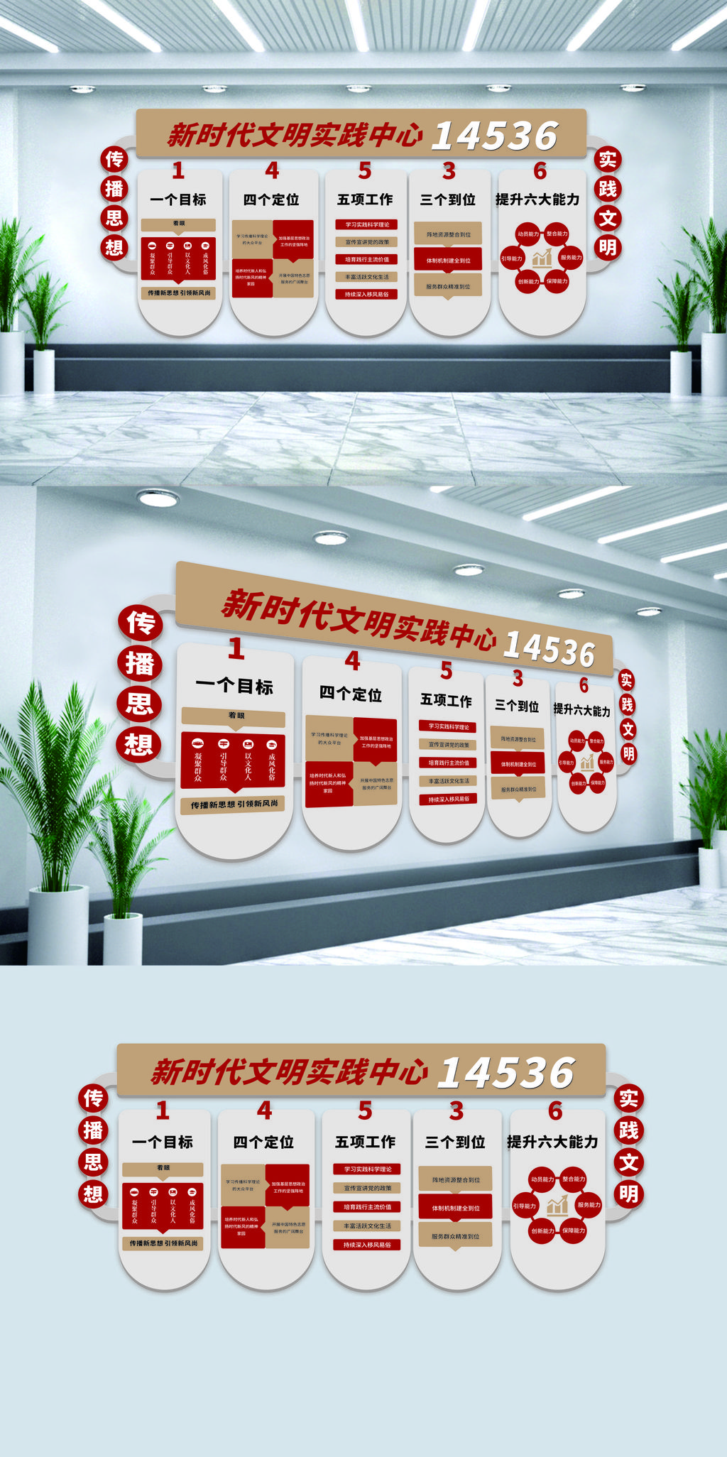 新时代文明实践中心坚持14536党建文化墙