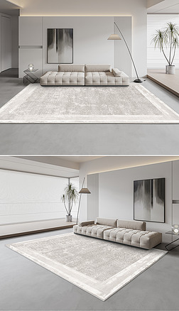 现代简约灰色抽象几何条纹客厅卧室地毯地垫图案设计