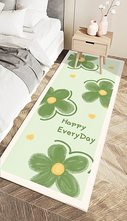 北欧ins风植物花卉客厅卧室地毯床边毯