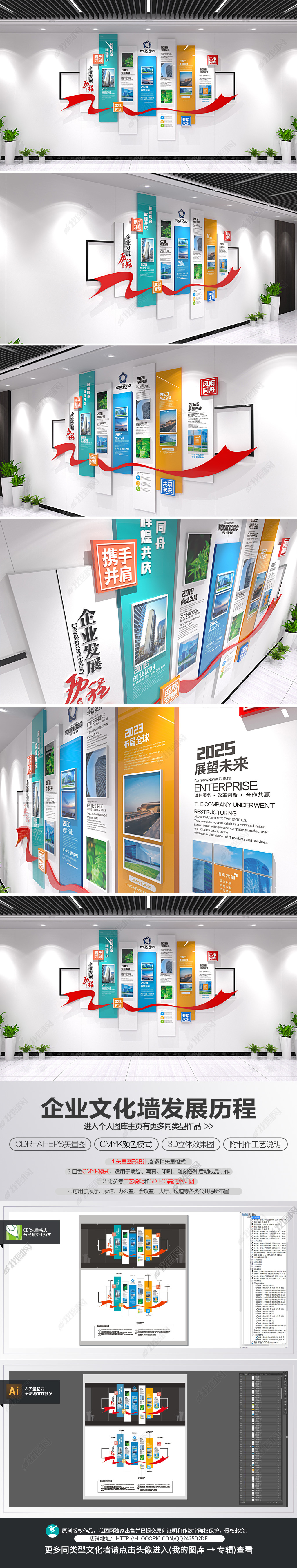 大气发展历程企业文化墙公司发展史