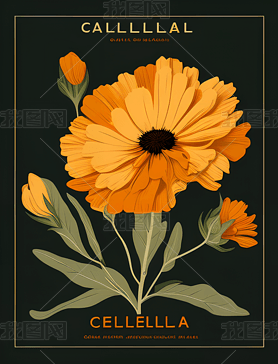 Calendula officinalis ͼƽƲ廭ͼ