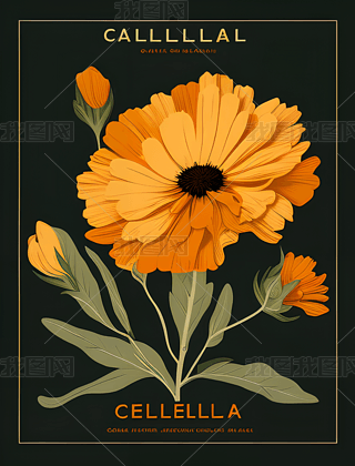 Calendula officinalis ͼƽƲ廭ͼ