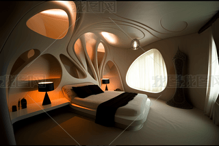 520 West 28室内阿拉伯风格地下室卧室设计高清摄影图