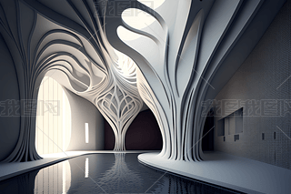 Zaha Hadid设计的室内游泳池520 West 28高清摄影图