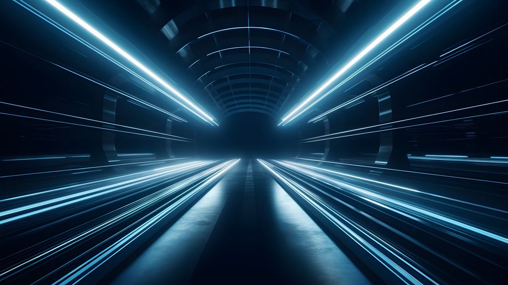 数码科技蓝色发光发射光线几何海报网页ppt背景