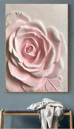 高级感粉色玫瑰立体装饰画