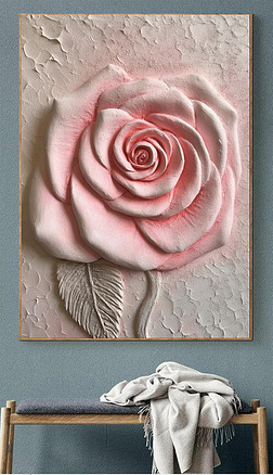 高级感粉色玫瑰立体装饰画