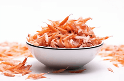 纯白色背景下的海鲜调味品干虾皮虾米图片 (4)高清摄影图