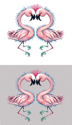 火烈鸟天鹅脖子围成爱心形状心形爱情(4)