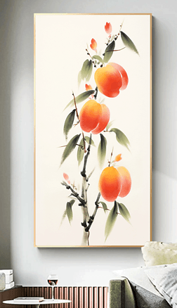 新中式水墨水果装饰画