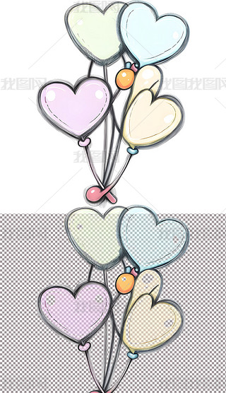 气球漂浮装饰充气节日手抄报元素(2)