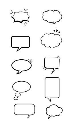 漫画爆炸云吃惊语言手绘聊天会话装饰对话框气泡素材