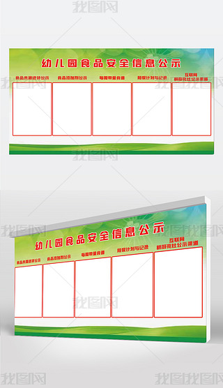 电梯安全责任公示展板设计|幼儿园食品安全信息公示栏