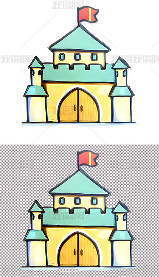 简笔画沙城堡专题模板-简笔画沙城堡图片素材下载-我图网