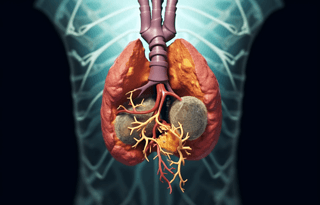 人体结构心脏和肺的前视图照片元素