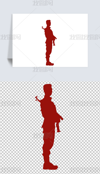大炮剪影图片免抠元素|军人警察头像剪影图片