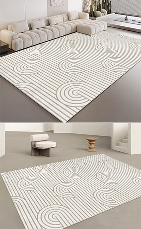 现代简约几何创意线条客厅地毯地垫图案设计2