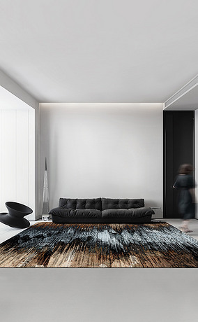 现代简约轻奢抽象几何客厅床边地毯地垫