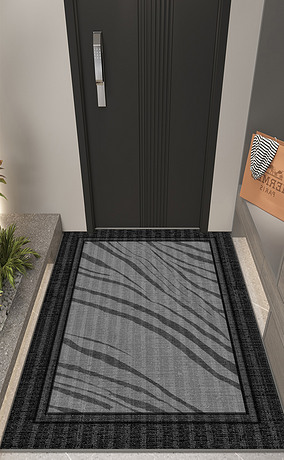 现代简约几何侘寂风入户门地毯门口地垫图案设计