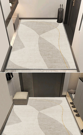 现代简约轻奢几何入户地毯进门地垫玄关脚垫设计