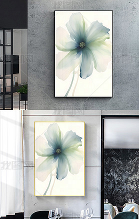 北欧无框画美式客厅装饰画简约油画植物花卉