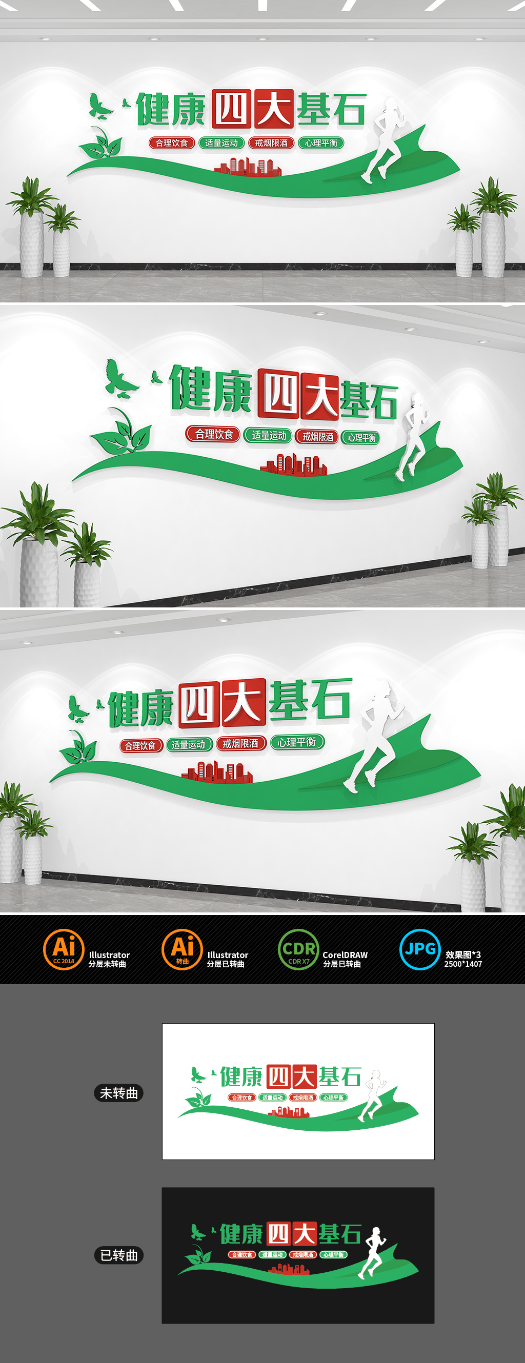 健康四大基石文化墙
