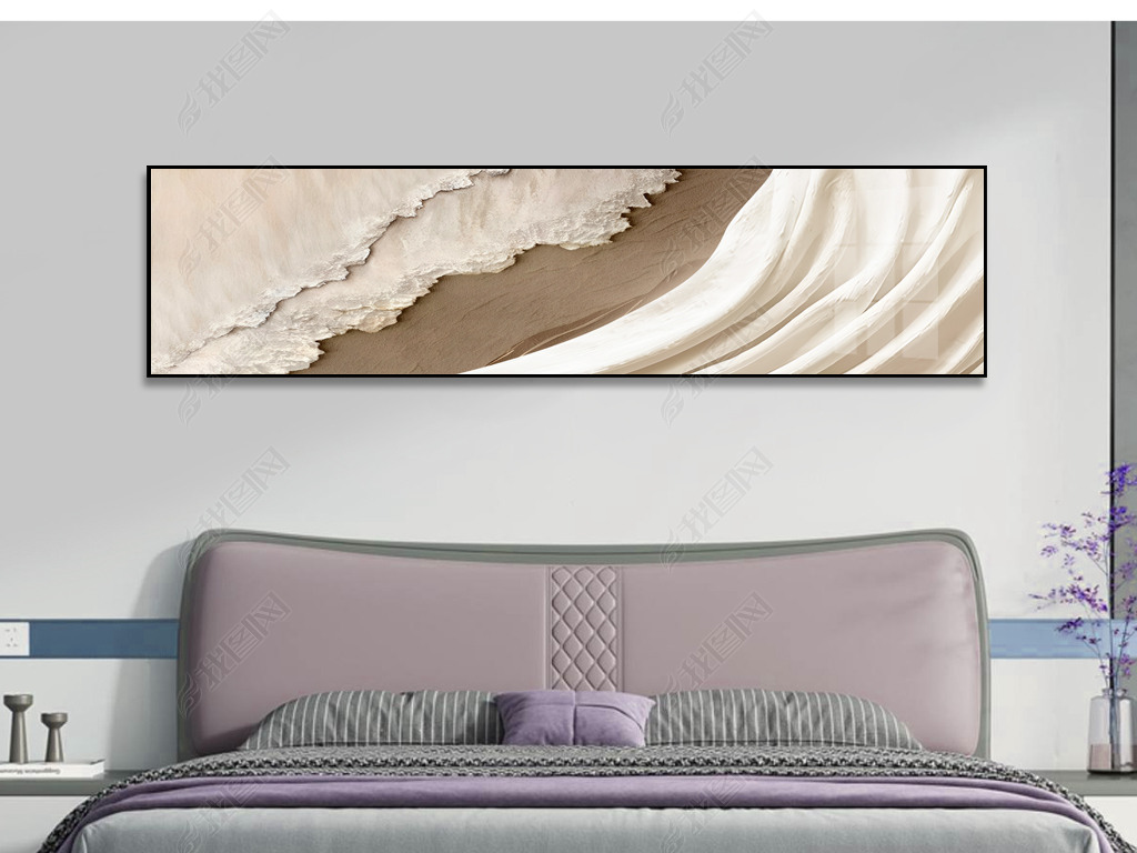 抽象大海肌理画客厅砂岩装饰画手绘油画卧室床头画