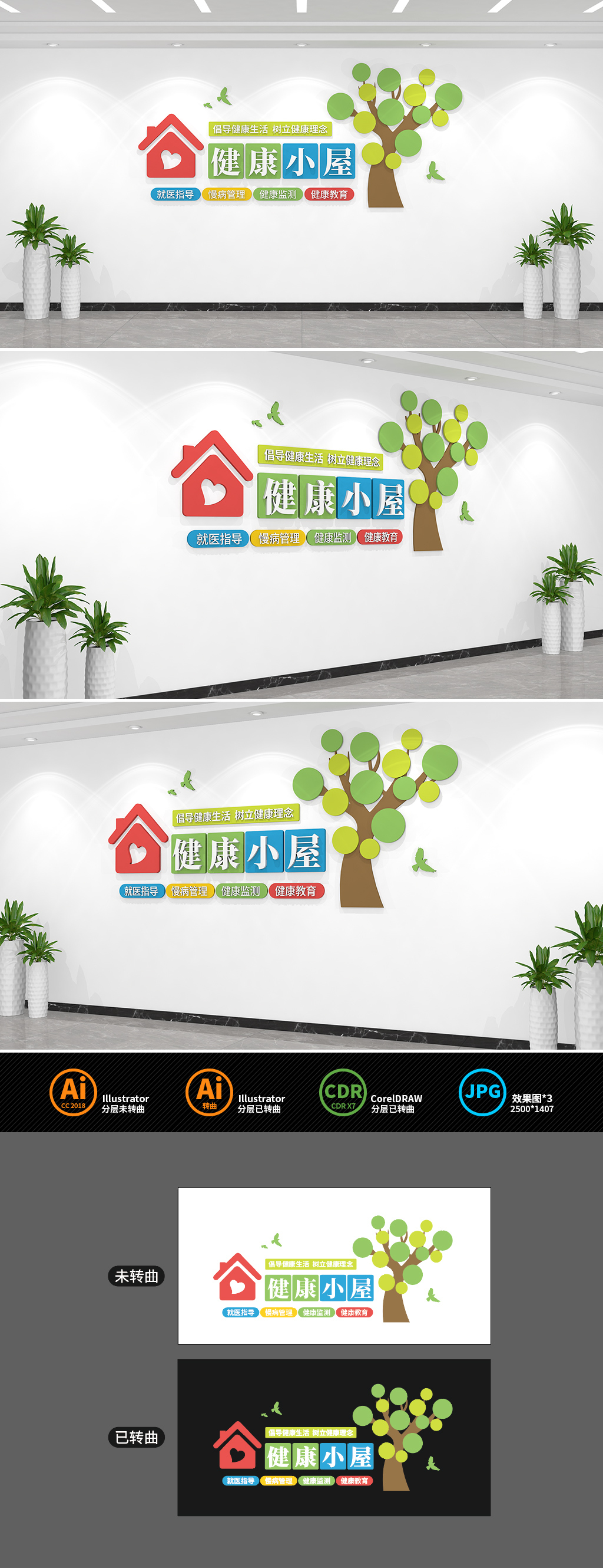原创医院医疗健康小屋标语文化墙-版权可商用