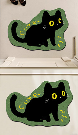 呆萌可爱小猫地毯异形地毯客厅卧室地毯
