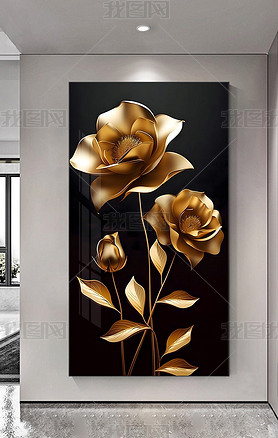 高清创意北欧欧式奢华立体花卉装饰画挂图无框画2