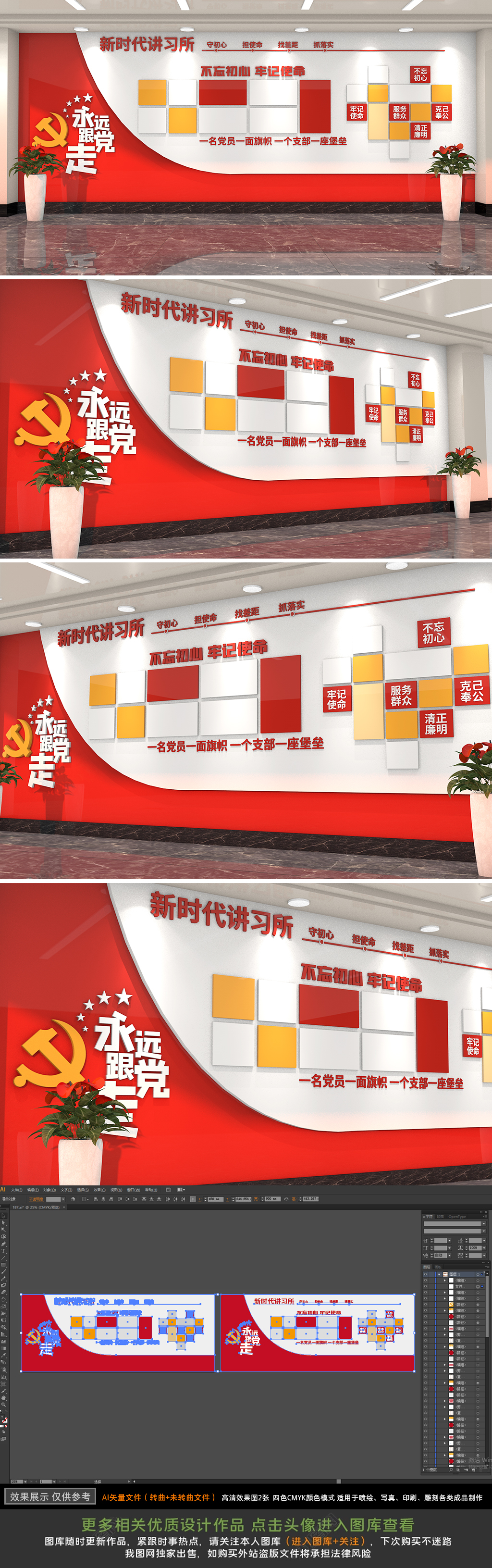 不忘初心社区单位先进党员照片展示文化墙