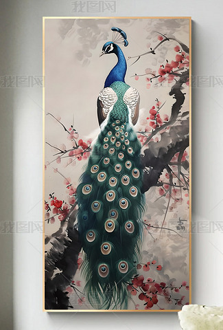 水墨画孔雀专题模板-水墨画孔雀图片素材下载-我图网