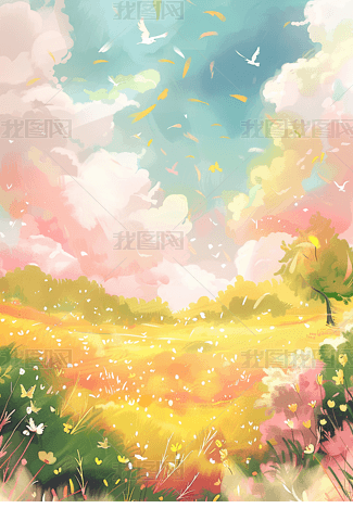 晚霞和花(水彩画) 晚霞和花(水彩画)