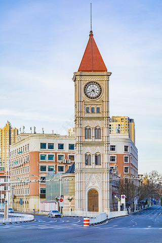 天津建筑钟楼公园风光