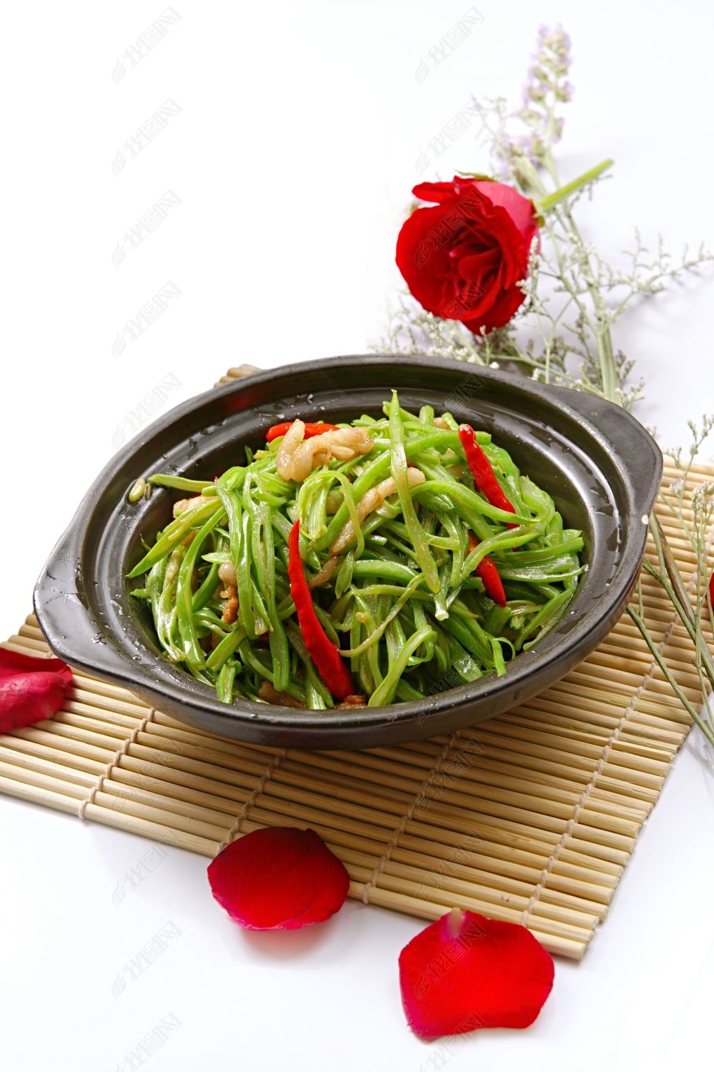 砂锅肉丝扁豆丝