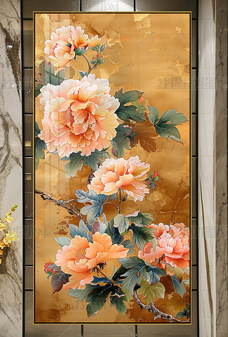 水墨画 花开富貴