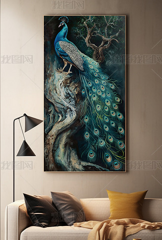 水墨画孔雀专题模板-水墨画孔雀图片素材下载-我图网