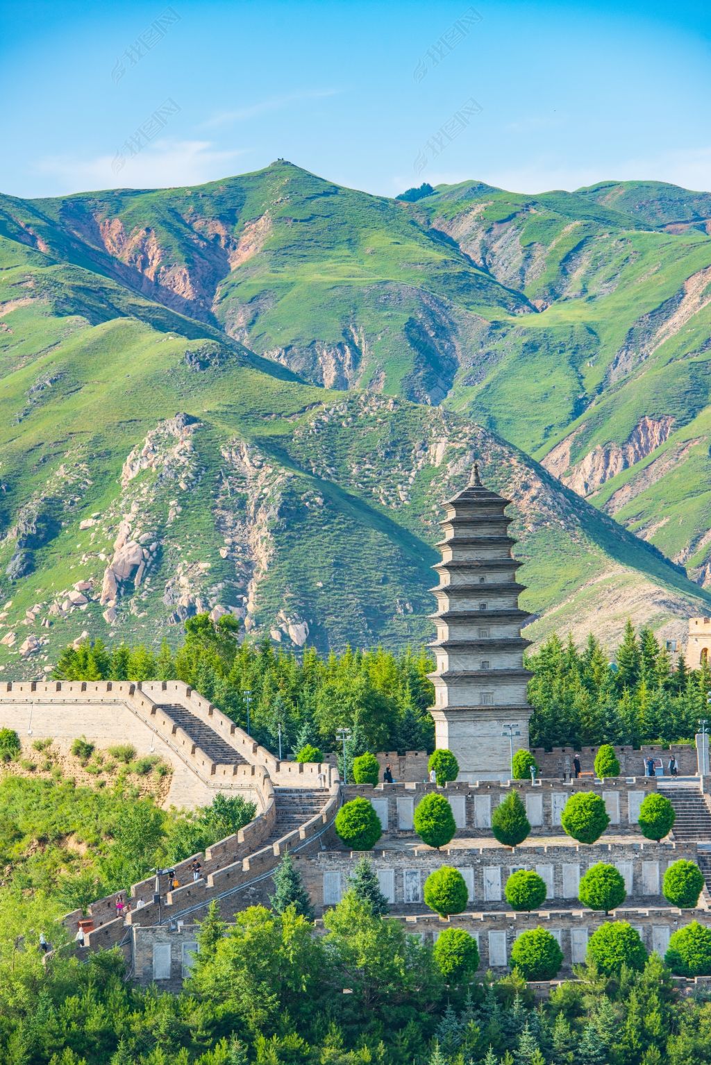 原创山西省忻州市代县雁门关夏日晴天午后