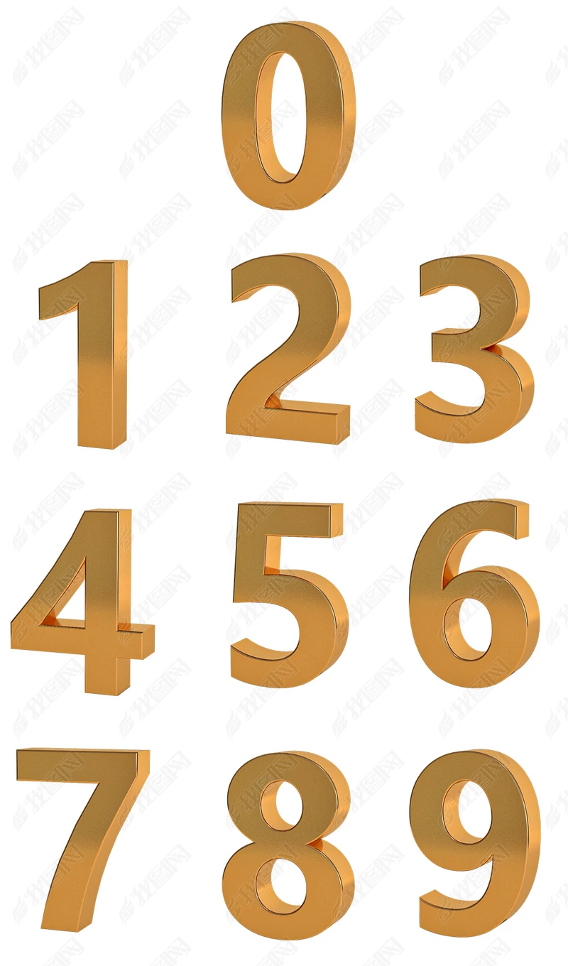 金属质感倒计时立体艺术字数字