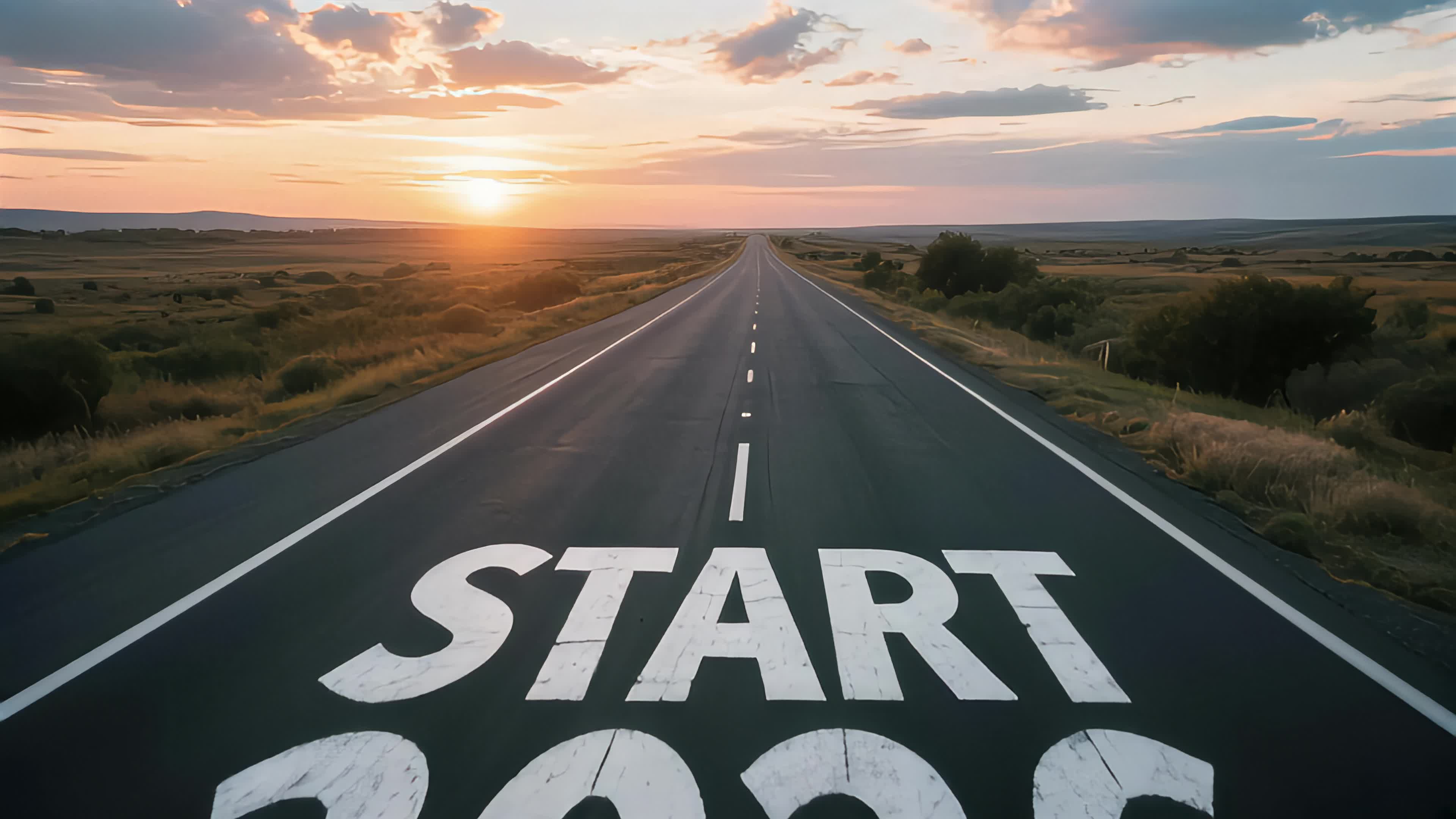 2026新年开始公路励志概念视频