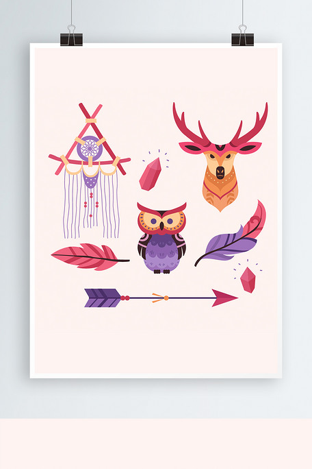 矢量嬉皮士风格的元素