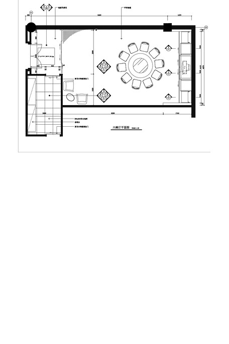 餐饮包厢室内设计平面布置图