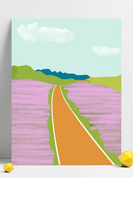 彩绘草地跑道背景