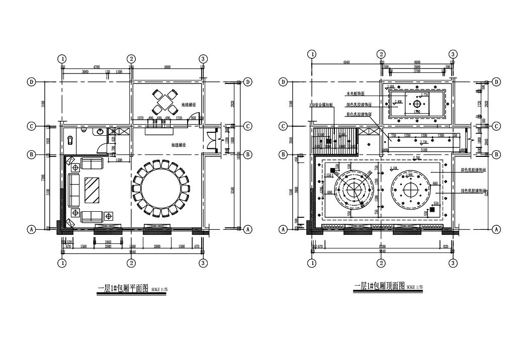 新中式包厢平面布置图
