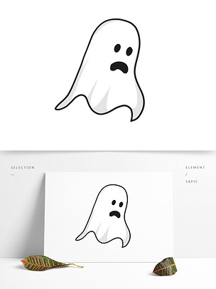 中元节白布幽灵元素