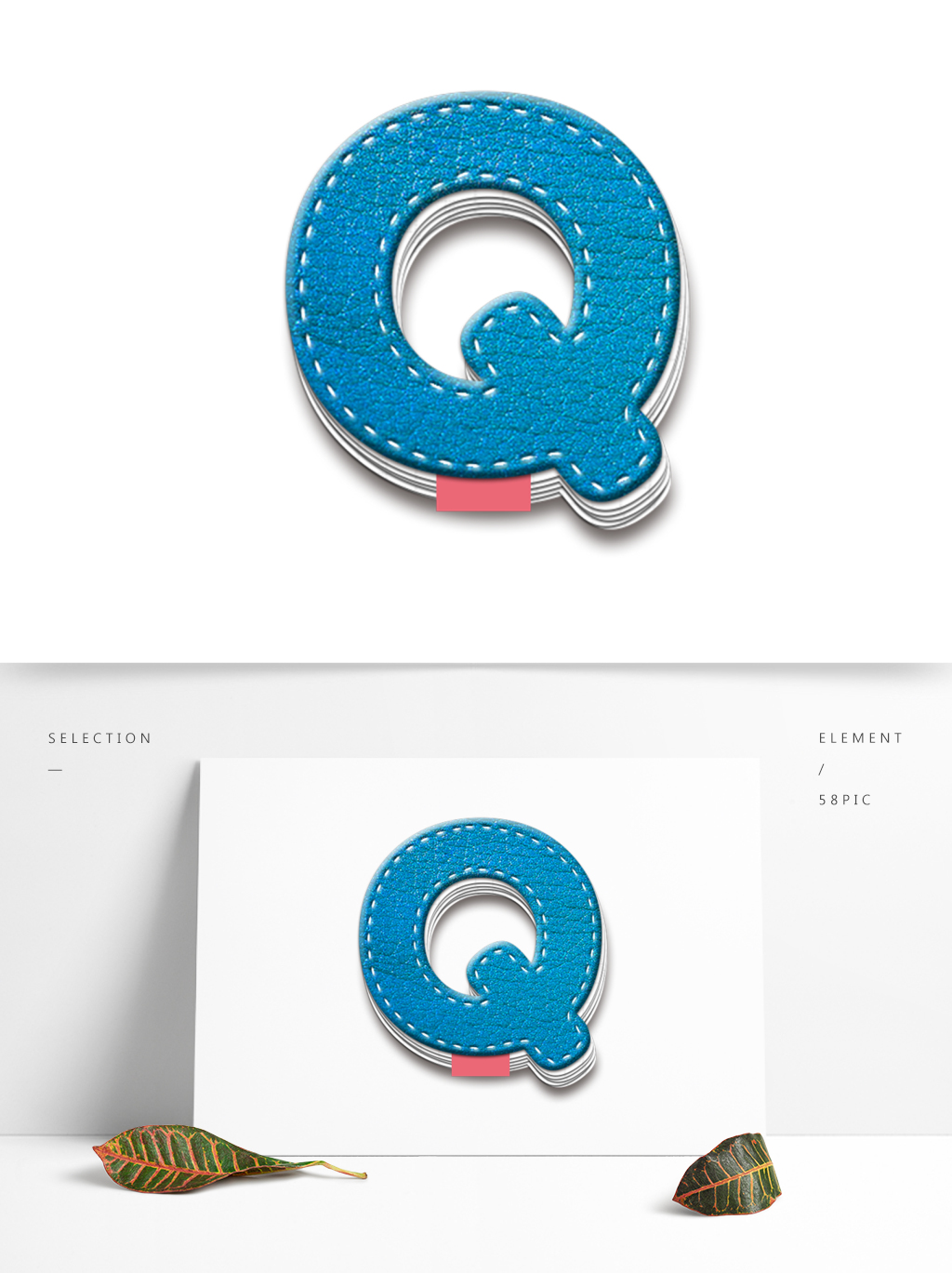 牛皮质感笔记本英文字母Q设计