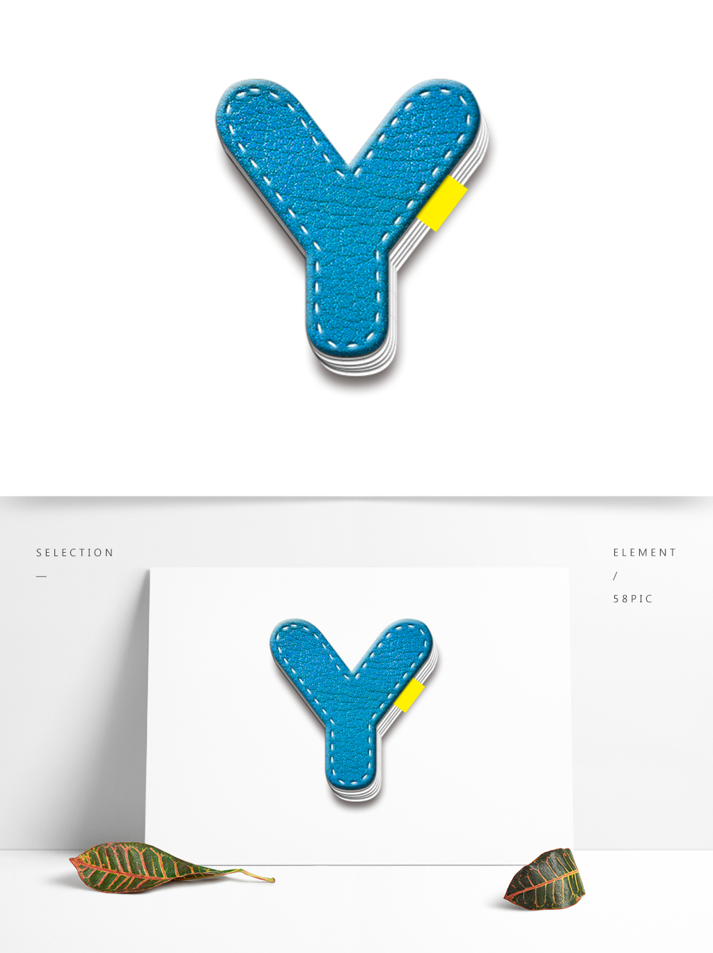 牛皮质感笔记本英文字母y设计