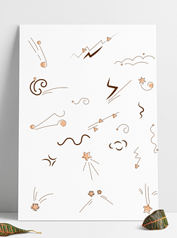 生气海报免抠元素|手绘线条卡通装饰线条直线曲线几何图形