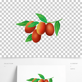 手绘鲜枣红枣免抠元素