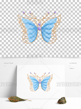 古风对称蝴蝶饰品